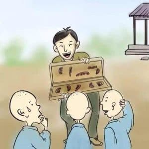 Selling combs to monks